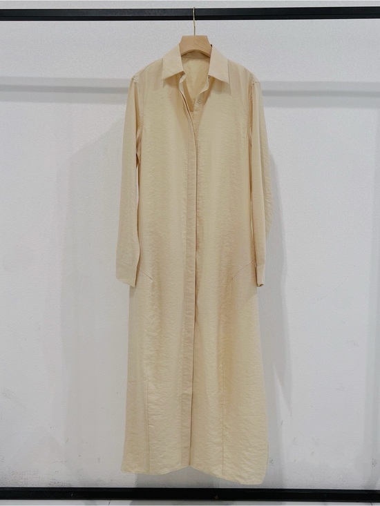 Toteme Dresses & Skirts - NWOT Toteme Beige Long Shirt Dress with Collar, Size 38 = M